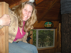Cynthia Sue Larson in tree house